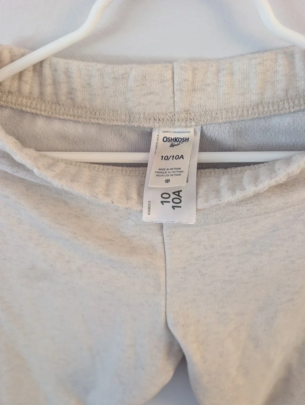 OshKosh B'gosh Cream Heathered Fleece Lined Leggings - Size 10 Girls